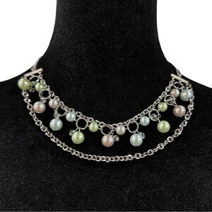 Paparazzi Rockafeller Romance Silver Tone Green Beaded Earrings Set New